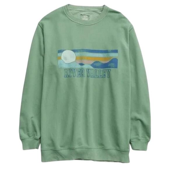 Aerie Oversized Green River Valley Graphic Print Everyday Crewneck Sweatshirt - Picture 1 of 10